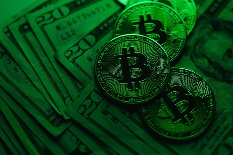 bitcoin green background bitcoin with cash green background